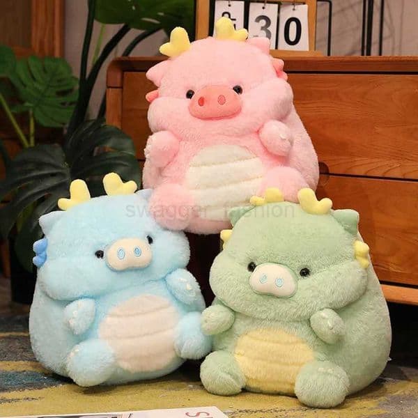 New Kawaii Pig Dinosaur Plush Toy Stuffed Soft Animal Doll Throw Pillow Cushion Funny Birthday Xmas Gift for FriendsB270720