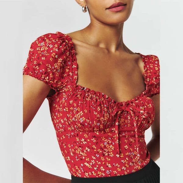 Best Saller Retro Half Sleeve Slim Crop Top Casual Hollow Out Slim Top Female Streetwear Clothes Backless Stripe Collar Blouse Solid Turtleneck Graphic T Shirts