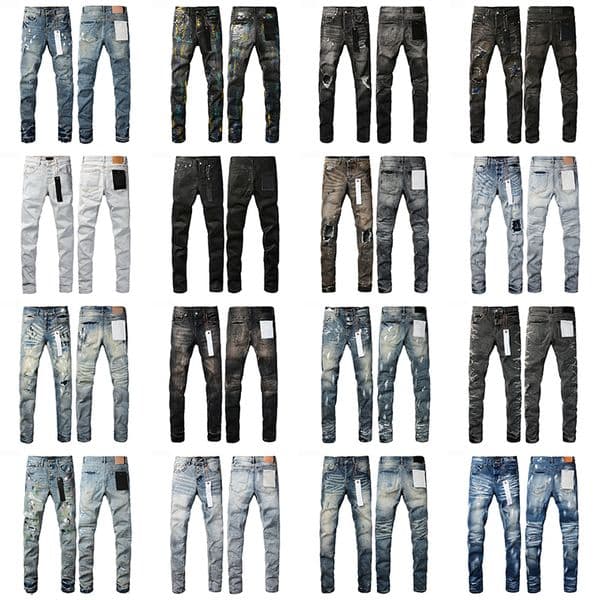 Mens Jeans Designer Fashion Distressed Ripped Bikers Womens Ripped High Street Denim For Men Pants