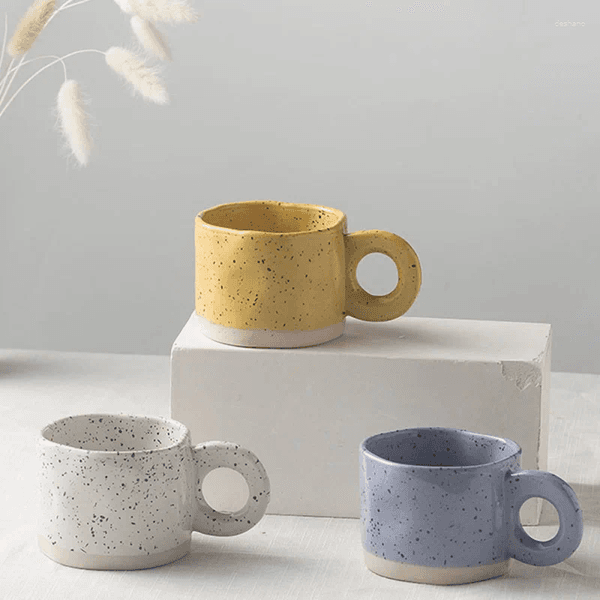 Mugs INS Style Irregular Ceramic Splash Ink Mug Home Retro Breakfast Oatmeal Milk Tea Coffee Cup Office Creative Hand Drinkware Tazas
