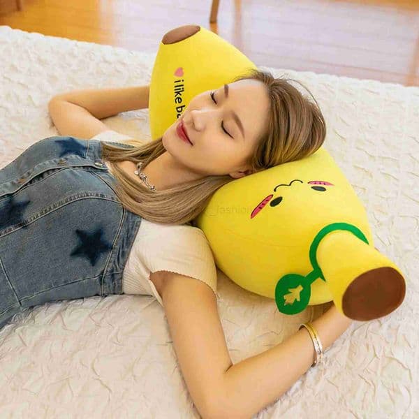 Soft Plush Fruit Pillow Large Realistic Banana Pillow with Stretch Crystal Cotton for Halloween Christmas GiftB270720