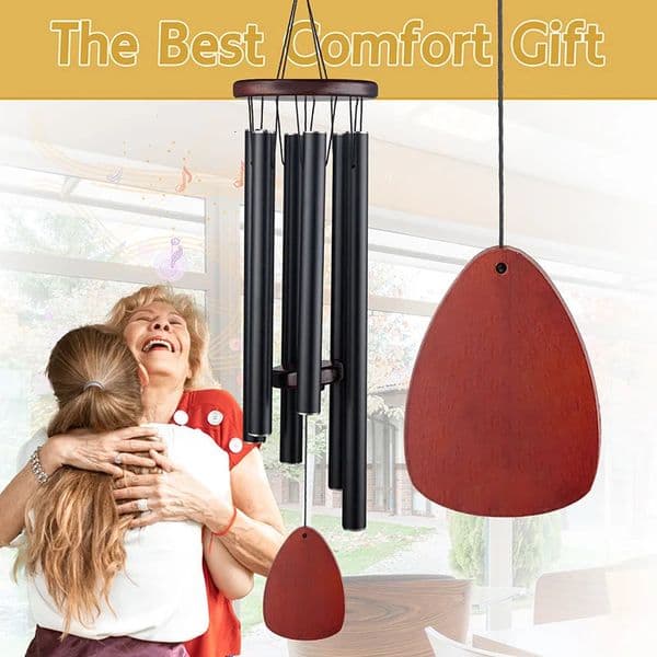 26/28/32/37in 6 Tubes Aluminum Wind Chimes Bells Melodic Deep Tones for Outside Home Wedding Party Memorial Decoration Gifts 240712