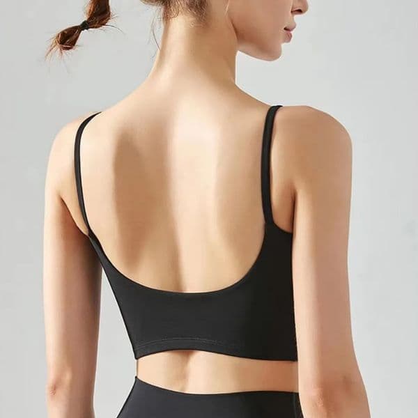 Women Yoga Bra Slim Fit Sports Bra Fitness Vest Sexy U led band Solid Color Underwear with Removable Chest Pads Soft Brassiere Sweat Wicking Breathable Lingerie