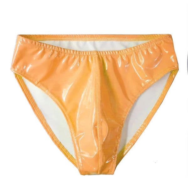 Men Sexy Latex Briefs Gay Underwear PVC Underpants Faux Leather Bikini Erotic Lingerie Thongs Sissy Panties Plus Size 240711