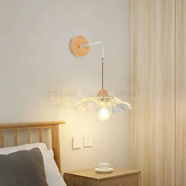 LED Wooden Nordic Glass Wall Lamp Modern Wall Sconce For Living room aisle back wall stair lights Interior decorative lightingCL240722