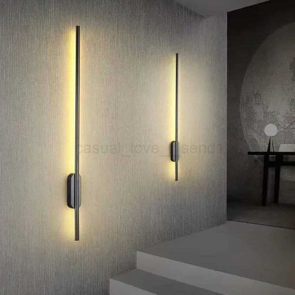 Modern Straight Line LED Wall Lights for Bedroom Living Room Background Decor Kitchen Fixtures Stair Surface Mounted Black LampCL240722