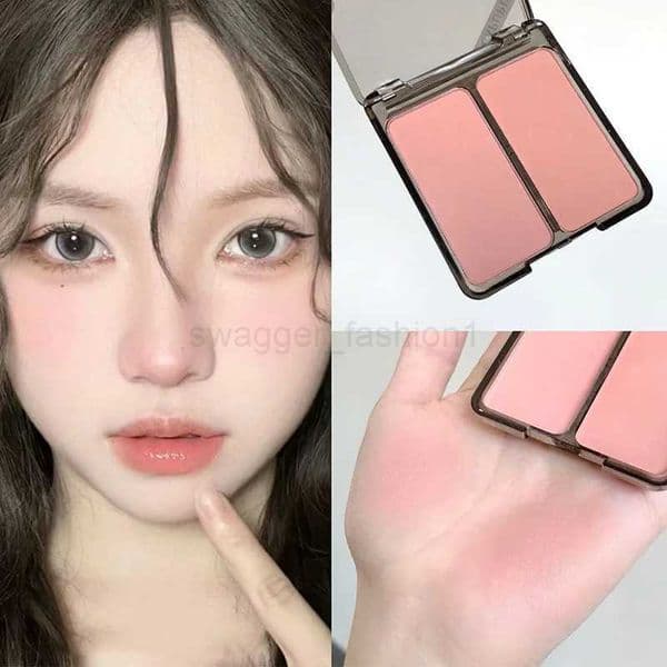 Bicolor Powder Blusher Palette Matte Natural Cheek Tint Brighten Waterproof Face Contouring Cosmetics Blush Powder Korean MakeupB240722