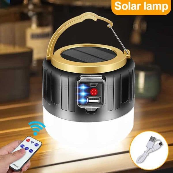 Solar LED Camping Light USB Rechargeable Tent Lamp Outdoor Waterproof Emergency Lights Portable Lanterns Energy Saving BulbCL240722