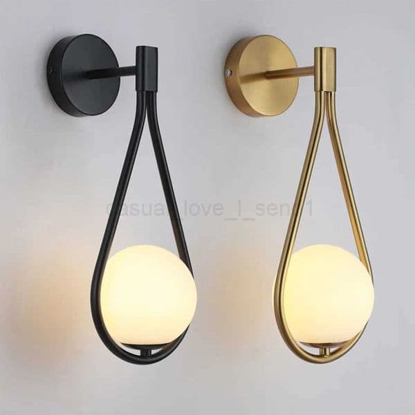 Glass Lampshape LED Wall Lamp Wall Light For Living Room Study Bedroom Bedside Indoor Copper Black G9 7W Corridor Wall SconcesCL240722