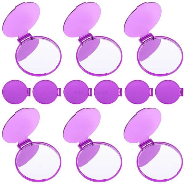 Mini Folding Mirrors Round Mirrors Simple Makeup Mirrors Pocket Mirrors For Girls Women Purse Makeup Mirror(Random Color)M240722