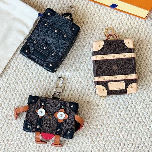 2025--10A Designer coin purse mini backpack keychain coin purses soft trunk key pouch wallet clutch bags classic Womens Mens Keychain Ring Credit Card Holder wallet