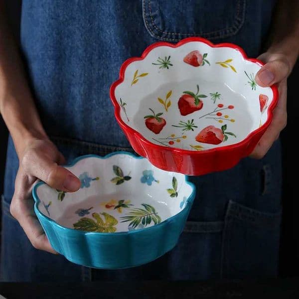 Ceramic Creative Paint Bowls Japanese Style Salad Staple Cute Cartoon Noodies Household Tablewear Dessert Kitchen SupliesB270723