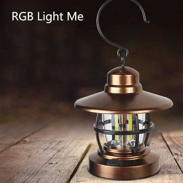 Vintage Camping Lantern Lamp Outdoor Mountaineering Camping Portable Lighting Lanterns Battery-powered LED Hang Tent LightCL240722