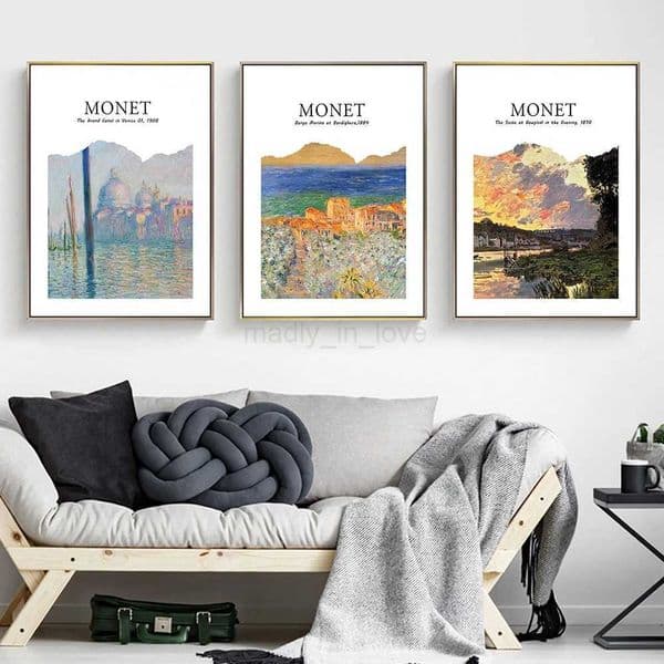 Monet Van Gogh art posters and prints painting pictures oil painting living room decoration mural decoration art abstractM240722