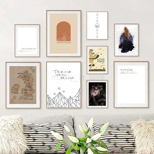ACOMAF SJM Bookish Gift Quote Canvas Painting To The Stars Who Listen Print ACOTAR Series Night Court Poster Home Wall DecorM240722
