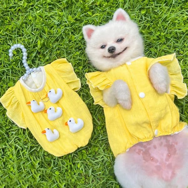 Suspender Vest for Small Dog Puppy Summer Clothes Cooling with Duck Pendant Chihuahua Clothing Pet Costume T Shirt 240722