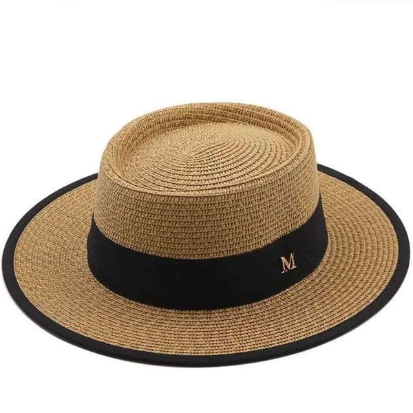 Designer Hat Wide Brim Bucket Hats dandy hat Summer Sun Fashion Girl Straight Ribbon Bow Beach Casual Grass Flat Top Panama Bone Womens Visitor Hat 24323 Free S