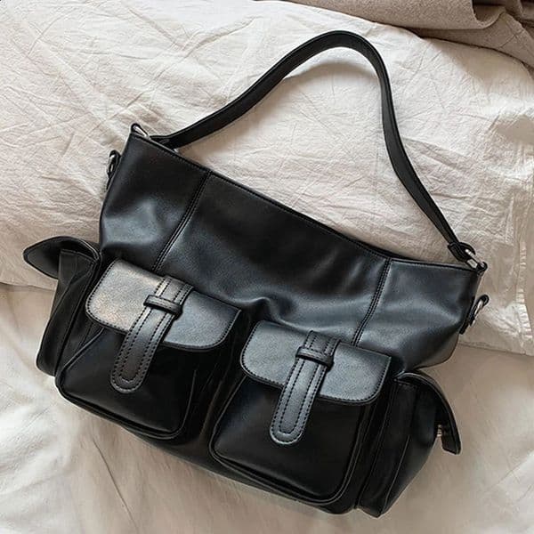 Female Stylsih Tote Bag black Hobo Handbag Large Capacity Shoulder Bags Ladies Soft PU Leather Messenger Bags Women Shopper Bag 250106