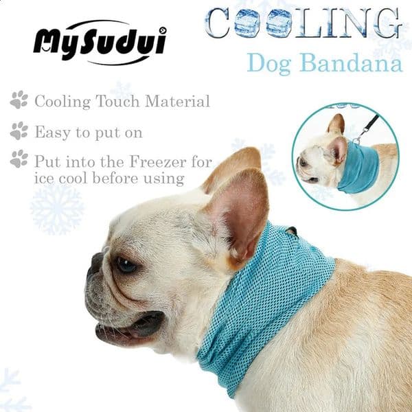 MySudui Soft Cooling Dog Collar Scarf Instant Ice Bandana Towel Breathable Summer Outdoor Sunstroke Bulldog Frances 240722