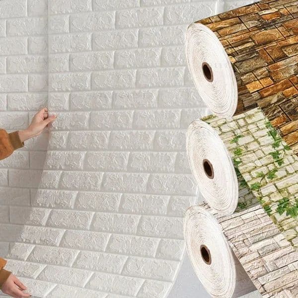 1510Mx70cm Brick Foam Panels 3D Wall Stickers Selfadhesive DIY Embossed Stone Wallpaper Home Decor Living Room Kitchen 240722