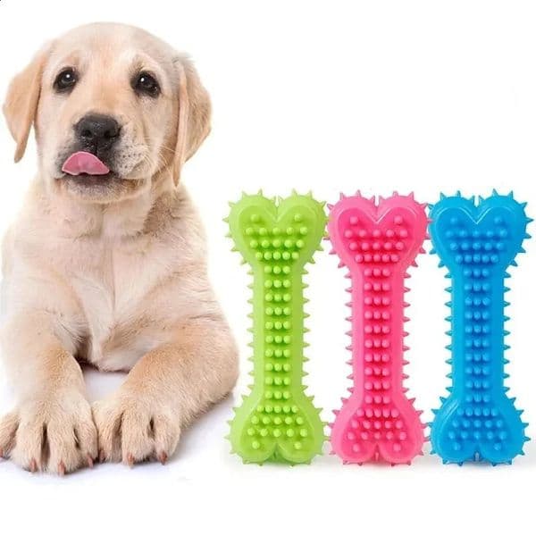1PC Pet Chew Toy Soft Rubber Biteresistance Bone Shape Teeth Grinding Chewing Toys for Small Dogs Training Supplies 240722