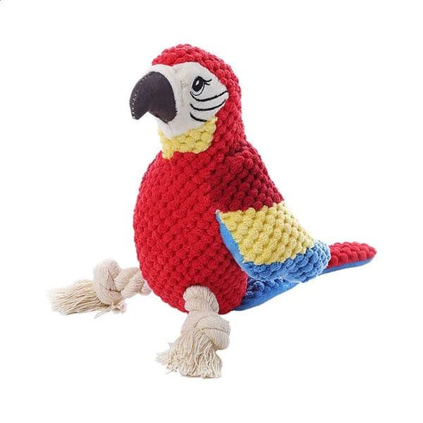 Indestructible Plush Parrot Dog Toy Squeaky Stuffing Pet Supplies for Small and Big Dogs 240722