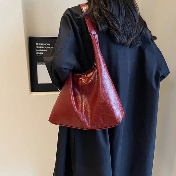 Soft PU Leather Shoulder Bag for Women Wedding All match Underarm Bag Bolso Mujer Fashion Large Capacity Handbag 240722