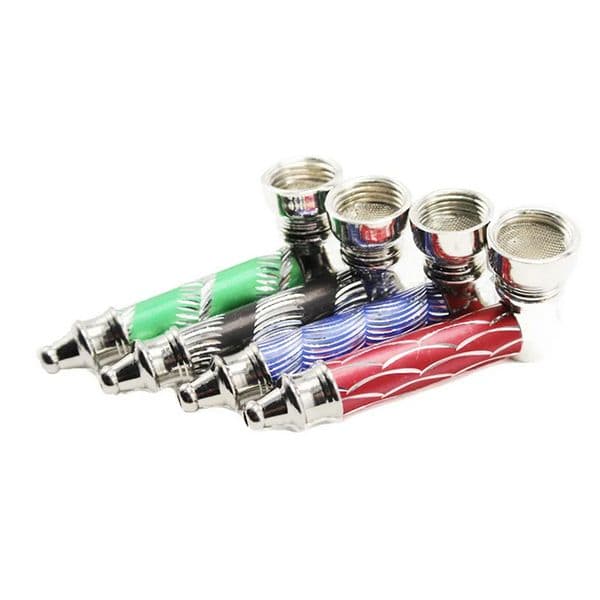 Colorful Metal Smoking Hand Pipes Dry Herb Tobacco Portable Pocket Smoke Pipe Mesh Screen Accessories