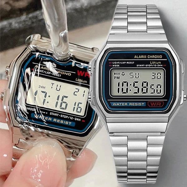 Wristwatches F91W Waterproof Retro Digital Stainless Steel Sports Military Watches Men Women Electronic Wrist Clock
