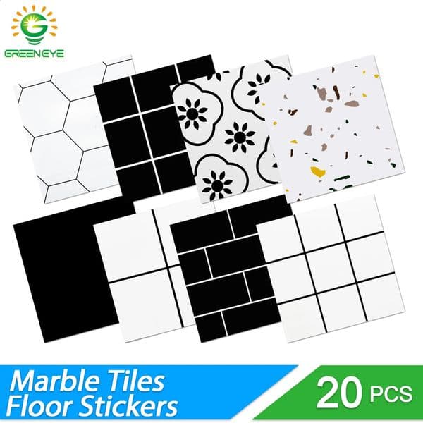 20pcs Wall Sticker Thick Self Adhesive Tiles Floor Stickers Marble Bathroom Ground waterproof Wallpapers PVC Bedroom 30*30cm 240718