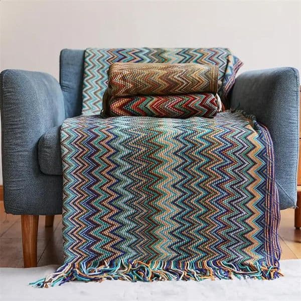 2026 New 100% Acryl Hand Knitted With Tassel Summer Bed Sofa Travel Breathable Chic Bohemian Soft Comfortable Blanket 240717 Free Shipping