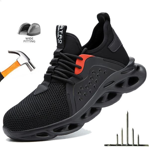 Diansen Work Boots Safety Steel Toe Shoes Mens Women Indestructible Construction Work Shoes Puncture-Proof Breathable Sneakers 240718