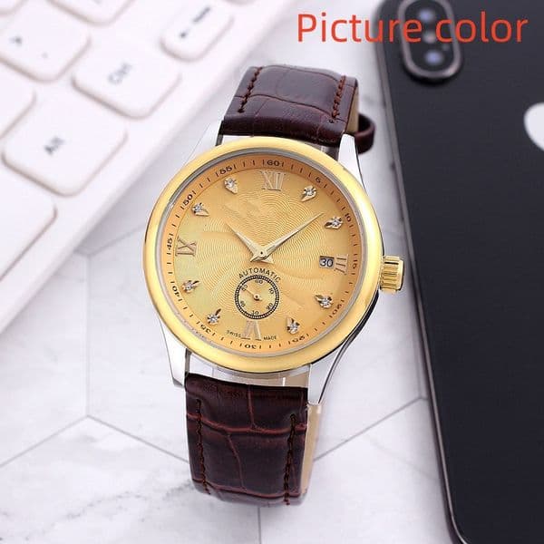 Longi Wrist Watches for Men 2026 Mens Watches 38mm Three needles Automatic mechanical Watch High quality Top Luxury Brand Fashion designer Clock Leather Strap