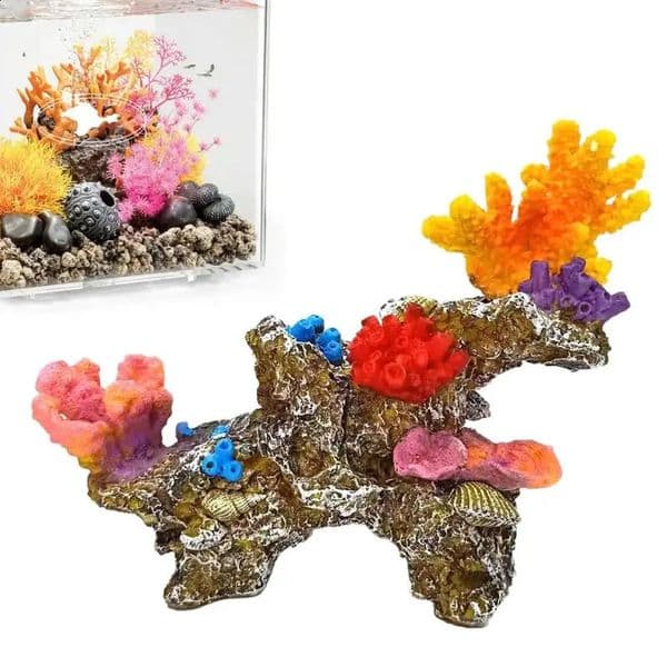 Colorful Resin Coral Reef Decor Artificial Coral Ornaments Aquarium Small Coral Reef Decorations For Goldfish Betta Fish Hideout 240724