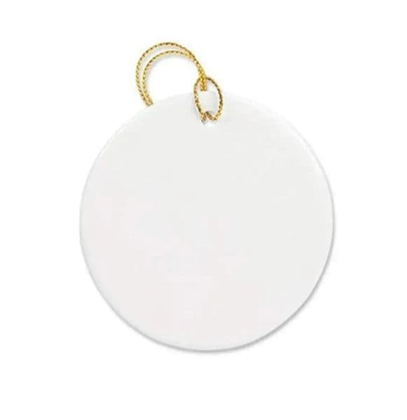 3 inch Christmas Round Sublimation Blank Ceramic Pendant Circle Custom Ornaments Xmas Tree Decor Double Sided Printing 500pcs