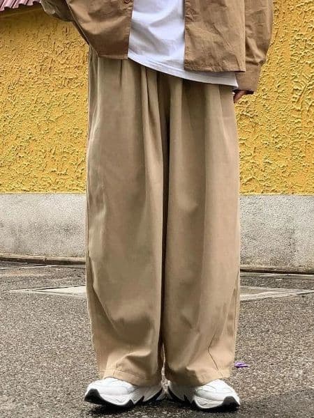 Wide Leg Cotton Casual Pants Men Japanese Loose Oversize Straight Anklelength Long Trousers Korean 240723