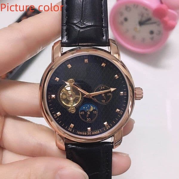 Rol Large flywheel Five stitches Automatic mechanical watch Fashion watches Mens sport Wristwatch Top luxury brand WristWatches leather belt orologio di luss