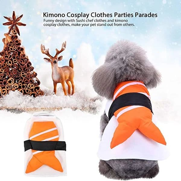 Halloween Christmas Pet Costume Dog Sushi Chef Clothes Pet Kimono Cosplay Clothes Funny Dog Cat Festival Costume for Bulldog 240723
