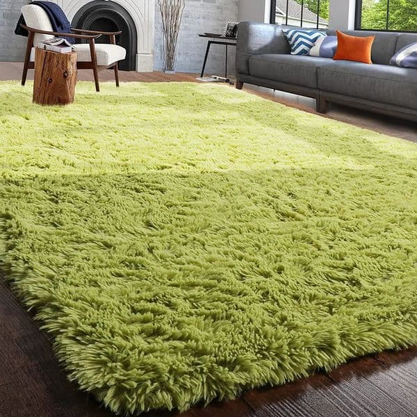 Fluffy Soft Green Living Room Carpet Large Furry Area Rugs Kids Mat Children Shaggy Bedroom Rug for Nursery Carpet 240723