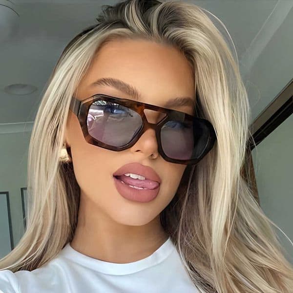 Sunglasses Double beam irregular sunglasses 2024 new fashionable sunglasses personalized sunglasses