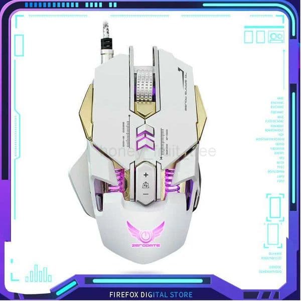 ZERODATE G9 Wired Mechanical Mouse Macro Definition Colorful Glow Laptop Desktop Computer Electronic Game Special Mouse for PUBGM240725