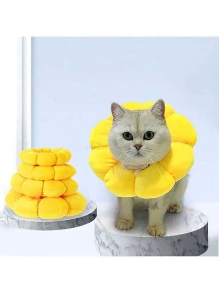 Adjustable Cat Recovery Collar Cute Solar Flower Neck Cone After SurgeryL240725L240725
