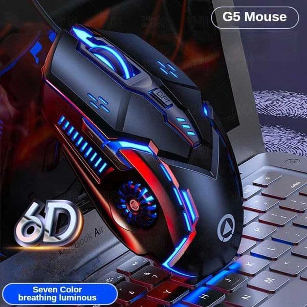 G5 Wired Mouse BackLight High Sensitivity 6 Keys Macro Programming Gaming Mechanical Mouse For Game Computer Tablet PCM240725