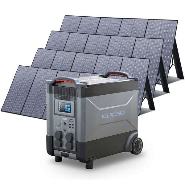 ALLPOWERS MPPT Solar Generator R4000 4000W Portable Power Station with Solarpanel 400W 800W 1200W 1600W (Optional) for Camping