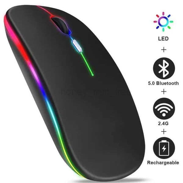 Wireless Mouse Bluetooth RGB Rechargeable Mouse Wireless Computer Silent Mause LED Backlit Ergonomic Gaming Mouse For Laptop PCM240725