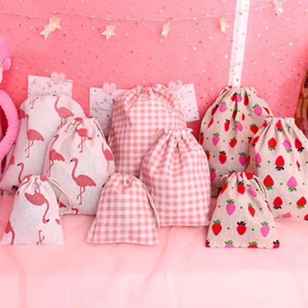Home>Product Center>Product Center>Flamingo Strawberry Cotton Storage Bag>Drawstring Bag 240724