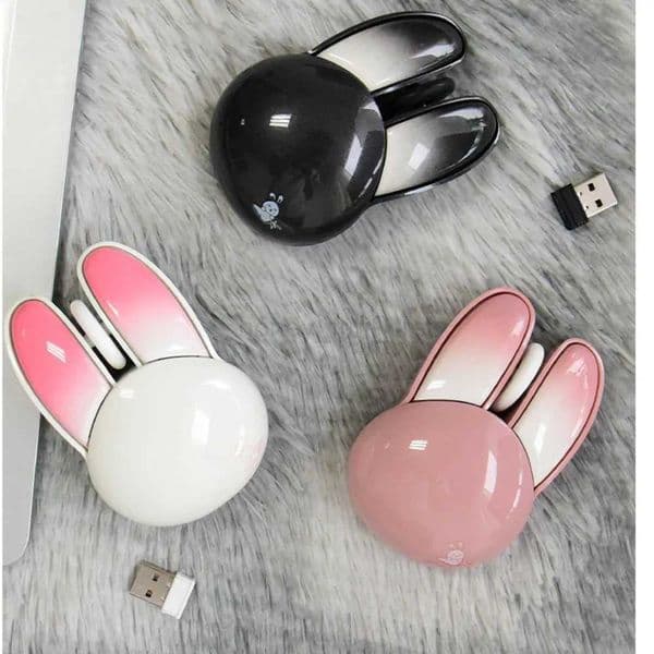 Bluetooth+2.4G Dual-Mode Bluetooth Wireless Mouse Cute Rabbit Shape Kawaii Gaming Mouse For PC Laptop Mute Mause Girls GiftM240725
