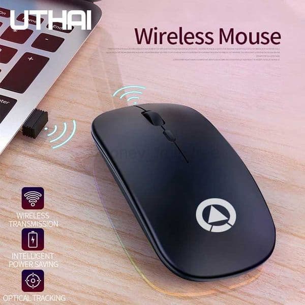 UTHAI DB60 wireless battery version mouse mute adjustable DPI1600 mouse intelligent sleep 2.4gHz long battery life mouseM240725