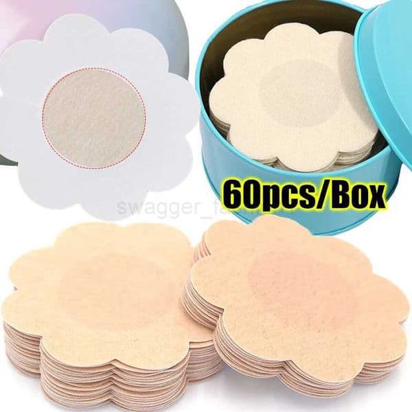 60pcs/box Womens Disposable Nipple Cover Safety Breast Lift Tape Patch Self-Adhesive Invisible Stickers Female Chest PaddingsB240725