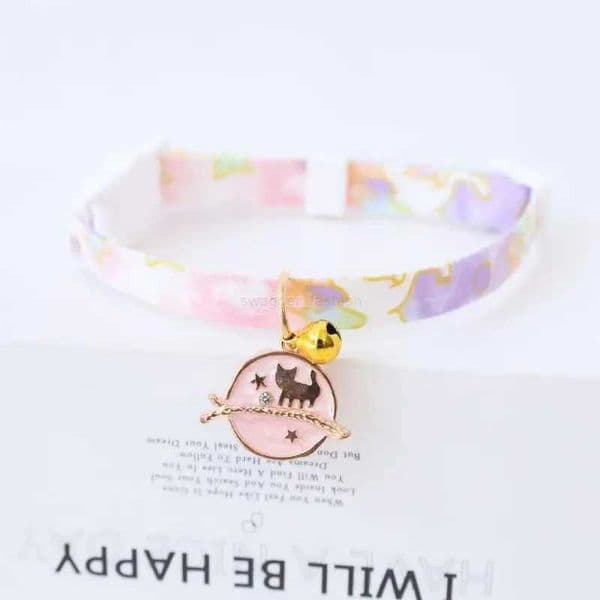 for newborn Cat Collar Safety Breakaway Small Dog Tie Adjustable Neck Strap for Puppy Kittens Necklace star cats with bellLb240725